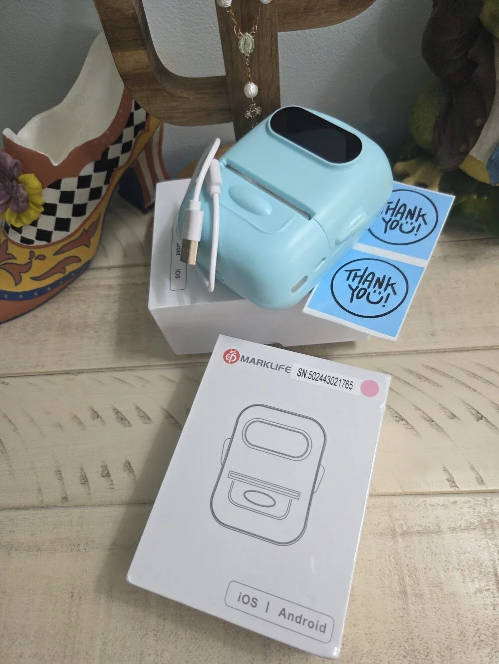 Mark Life Pink Portable Thermal Label Printer, Sealed, NEW